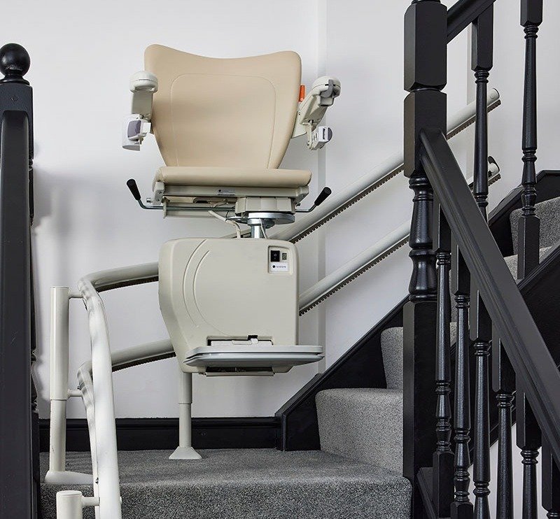 Straight stair lift chair installation diagram – home fitting in East London South Africa